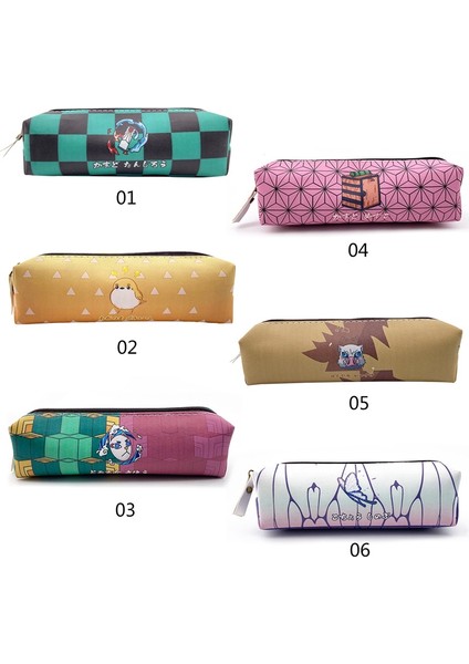 H02 Stili Anime Demon Slayer Kimetsu No Yaiba Kamado Tanjirou Kalem Kutusu Şirin Pu Fermuarlı Kalem Çantası Çocuklar Kırtasiye Hediye (Yurt Dışından) fiyatları