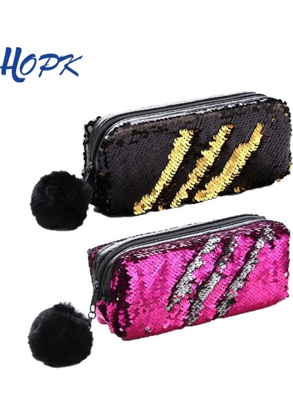 Pembe Artı Beyaz Stil Kızlar Için Sevimli Payetli Kalem Kutusu Okul Malzemeleri Ponponlu Kalem Kutusu Okul Kırtasiye Hediye Kalem Kutusu Kılıfı (Yurt Dışından) fiyatları