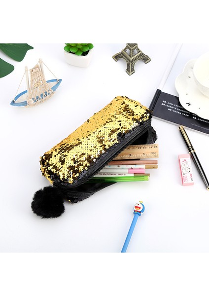 Gül Kırmızı Artı Gümüş Stili Kızlar Için Sevimli Payetli Kalem Kutusu Okul Malzemeleri Ponponlu Kalem Kutusu Okul Kırtasiye Hediye Kalem Kutusu Kılıfı (Yurt Dışından) modelleri