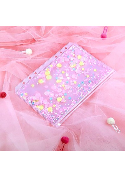5 Adet A6 11X17CM Stili 6 Delikli Dolap Dosya Cüzdanı Kılıfı Refill Organizatör Okul Öğrenci Kızlar Payetler Için Dolap Planlayıcı Günlük Defter Dosya (Yurt Dışından)