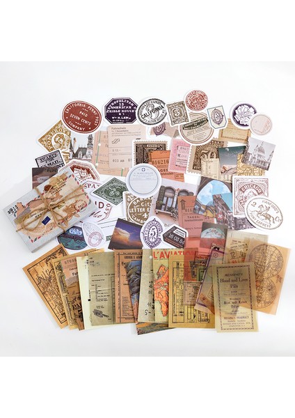E Stili Journamm Kutulu Vintage Çıkartmalar Scrapbooking Junk Journal Okul Malzemeleri Yaratıcı Kırtasiye Dıy Deko Çıkartmaları (Yurt Dışından)