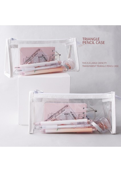 Yeşil Stil Şeffaf Üçgen Kalem Kutusu Kalem Çantası Morandi Renk Taşınabilir Depolama Kılıfı - Okul Kozmetik Için Su Geçirmez Tpu F645 (Yurt Dışından) indirimleri