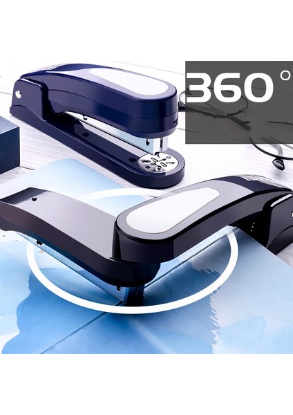 5360R Mavi Stil Ağır Hizmet Zımbalayıcı Kullanımı Kolay Uzun Zımba Okul Kağıt Zımbaları Ofis Ciltleme Malzemeleri (Yurt Dışından)