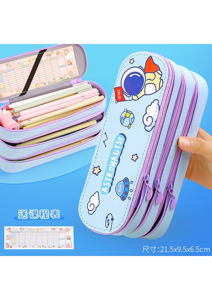 J Tarzı Çizgi Film Büyük Kapasiteli 3 Katlı Kalem Kutusu Sevimli Kız Şirin Kalem Çantası Kalem Çantası Kalem Çantaları Öğrenci Koreli Kırtasiye (Yurt Dışından)