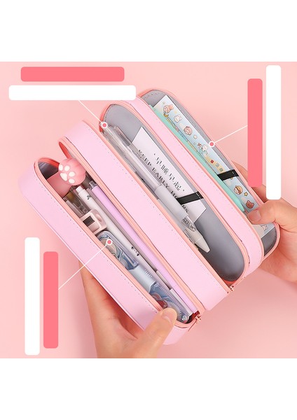 J Tarzı Çizgi Film Büyük Kapasiteli 3 Katlı Kalem Kutusu Sevimli Kız Şirin Kalem Çantası Kalem Çantası Kalem Çantaları Öğrenci Koreli Kırtasiye (Yurt Dışından) modelleri