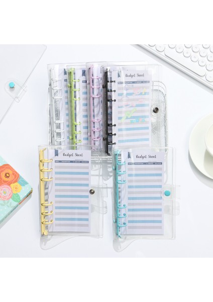Sarı-A5 Tarzı A5 A6 Şeffaf 6 Halkalı Dosya Cebi Pvc Sevimli Masaüstü Depolama Dosyası Basit Yapraklı Defter Kapağı Klasör Okul Malzemesi (Yurt Dışından)