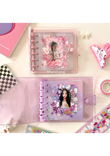 Mor Gökyüzü Set Stili 14,5X15CM Sharkbang A7 Kare Yapraklı Günlük Defter Glitter Günlük Ajanda Planlayıcı Pvc Bağlayıcı Kart Kitabı Hediye Seti Kırtasiye (Yurt Dışından) fiyatları