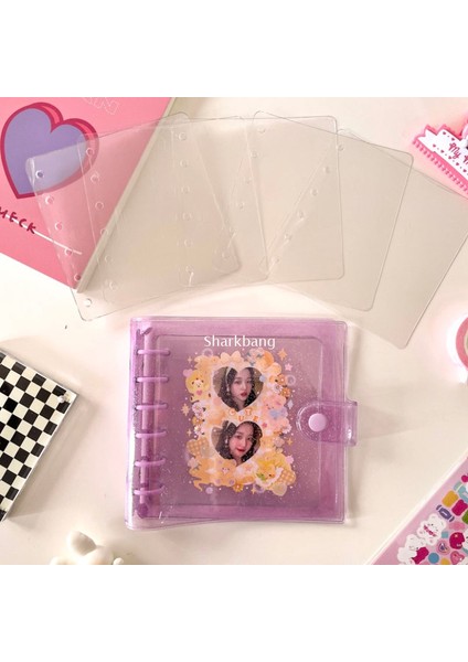 Mor Gökyüzü Set Stili 14,5X15CM Sharkbang A7 Kare Yapraklı Günlük Defter Glitter Günlük Ajanda Planlayıcı Pvc Bağlayıcı Kart Kitabı Hediye Seti Kırtasiye (Yurt Dışından) fırsatları