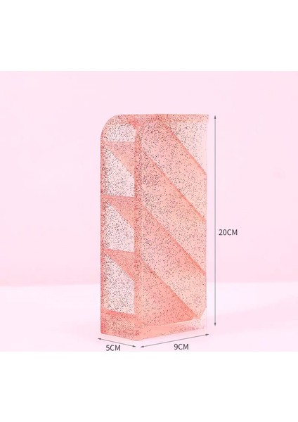 Küçük Bling Pembe Tarzı Sharkbang Sevimli Büyük Kapasiteli Masa Kalemlik Makyaj Saklama Kutusu Masaüstü Düzenleyici Standı Durum Okul Ofis Kırtasiye (Yurt Dışından)