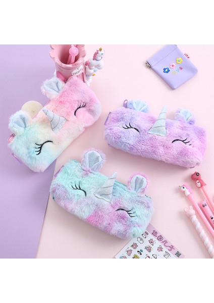 Açık Pembe Tarzı Kawaool Kız Erkek Kalem Kutusu Sevimli Unicorn Kırtasiye Kalem Çantası Peluş Kedi Kalem Kutusu Büyük Pencere Malzemeleri (Yurt Dışından) fiyatları