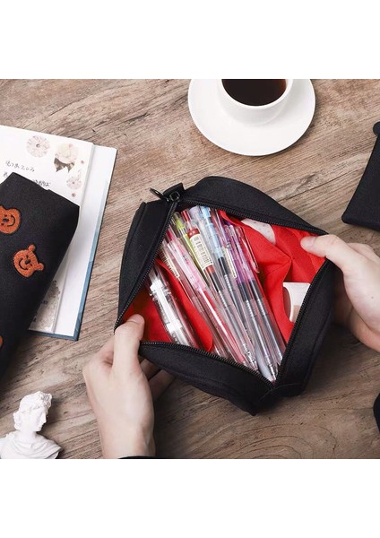 D Stili Aygıt Nakış Tuval Kalem Çantası Kalem Kutusu Çocuk Hediyesi Kozmetik Kırtasiye Ofis Okul Malzemeleri (Yurt Dışından) fırsatları