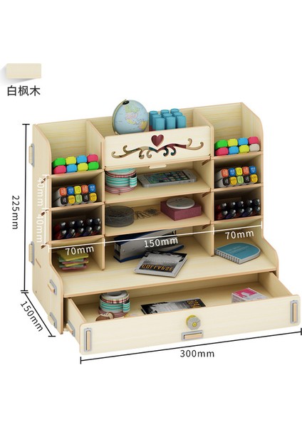 C Stili Kalem Organizatörü Çok Fonksiyonlu Ahşap Masaüstü Kalemlik Ofis Okul Kırtasiye Depolama Standı Durum Kalem Yeni (Yurt Dışından)