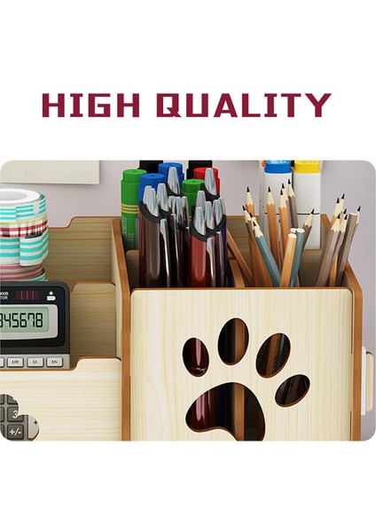C Stili Kalem Organizatörü Çok Fonksiyonlu Ahşap Masaüstü Kalemlik Ofis Okul Kırtasiye Depolama Standı Durum Kalem Yeni (Yurt Dışından) modelleri