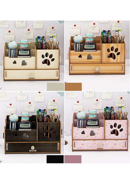 C Stili Kalem Organizatörü Çok Fonksiyonlu Ahşap Masaüstü Kalemlik Ofis Okul Kırtasiye Depolama Standı Durum Kalem Yeni (Yurt Dışından) fırsatları