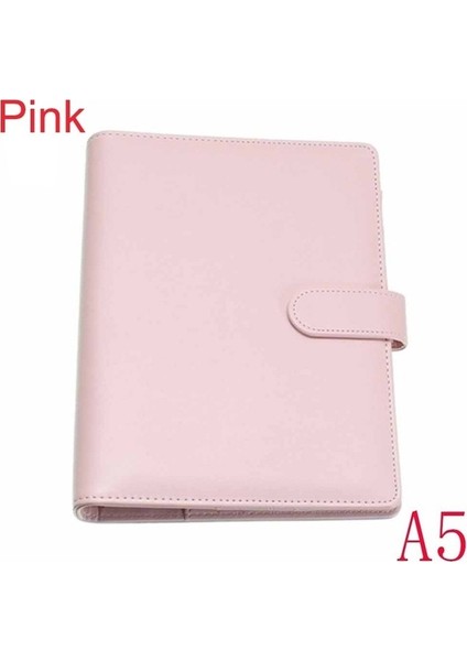 A5 Pembe Tarzı Yeniden Doldurulabilir Defter Dosya Klasörü Not Defteri Kılıfı Deri Halkalı Bağlama Ofis Malzemeleri (Yurt Dışından)