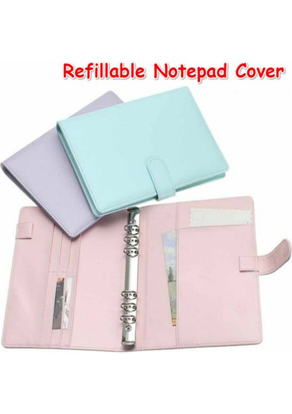 A5 Pembe Tarzı Yeniden Doldurulabilir Defter Dosya Klasörü Not Defteri Kılıfı Deri Halkalı Bağlama Ofis Malzemeleri (Yurt Dışından) modelleri