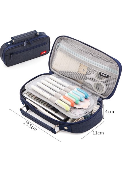 Mavi Stil Büyük Kapasiteli Zarif Kanvas Kalem Kutusu Okul Taşınabilir Kalem Kutusu Malzemeleri Kalem Çantası Kalem Kılıfı Kırtasiye (Yurt Dışından)