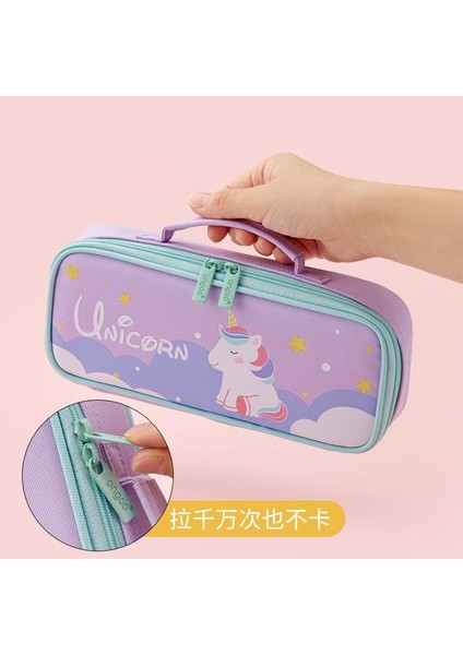 No.5 Tarzı Kevin&sasa El Işleri Unicorn Büyük Kapasiteli Kalem Kutusu Kızlar Için Su Geçirmez Kumaş Sevimli Okul Malzemeleri (Yurt Dışından) modelleri