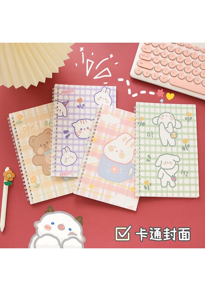 H Rastgele 1pc Stili Sevimli Karikatür A5 Spiral Defter 60 Sayfa Kawaii Tavşan Ayı Günlük Haftalık Planlayıcı Not Defteri Zaman Organizatörü Okul Malzemeleri Bloknot (Yurt Dışından) modelleri