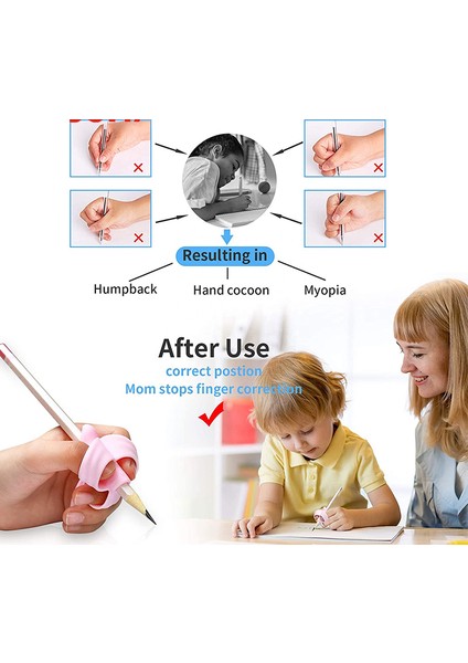 2BLUE2PEMBE Stili Beş Parmak Kalem Tutucu Cihaz Düzeltici Ilkokul Başlangıç Kalem Kontrol Kalem Eğitim Çocuklar Yazım Düzeltme Kalem Kavrama (Yurt Dışından) indirimleri