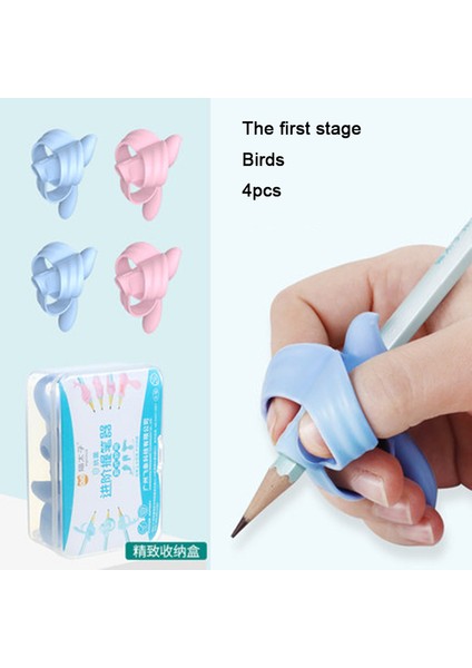 2BLUE2PEMBE Stili 4 Adet Kuş Kalem Çocuk Yazma Pratik Kalemi Tutma 5 Parmak Düzeltme Kalemi Yazma Yardımı Çocuk Kalem Ucu Malzeme (Yurt Dışından)