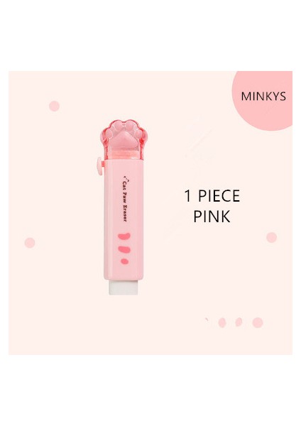 Pembe Tarzı Mınkys Yaratıcı Geri Çekilebilir Sevimli Kedi Pençesi Itme Çekme Silgi Temizleyici Kalem Çizim Boyama Hediye Ofis Okul Kırtasiye (Yurt Dışından)