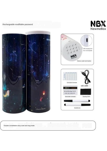 Stil 1 Stil Kod Kilidi Kalem Kutusu Nbx Şifreli Kalem Kutusu Büyük Kapasiteli Kırtasiye Kutusu Çok Fonksiyonlu Silindirik Kalem Kutusu (Yurt Dışından)