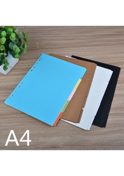 Kraft Üst Stili A5 6 Delik Planner Günlük Ayırıcıları Üst Sekme A5 A6 A7 B5 A4, Siyah Kraft Beyaz Indeks Ayırıcı Kağıt Dashboard (Yurt Dışından)