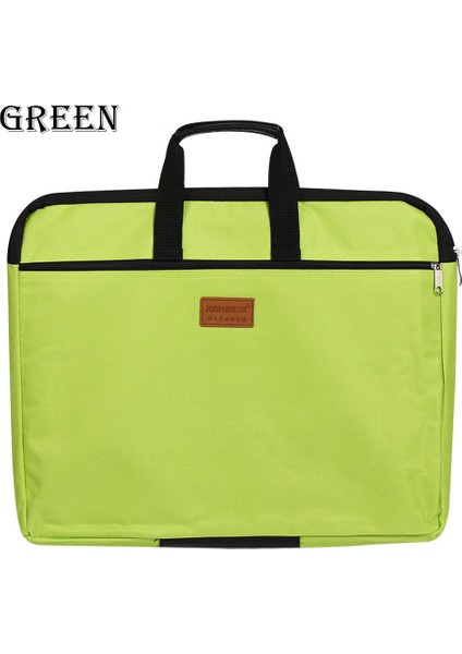 Yeşil-Tarz Kapasiteli Çift Katmanlı Dayanıklı Kitap A4 Belge Çantası Dosya Tutucu Kolu Fermuar Su Geçirmez Kanvas El Çantası (Yurt Dışından)