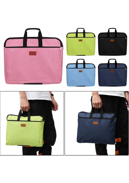 Yeşil-Tarz Kapasiteli Çift Katmanlı Dayanıklı Kitap A4 Belge Çantası Dosya Tutucu Kolu Fermuar Su Geçirmez Kanvas El Çantası (Yurt Dışından) indirimleri