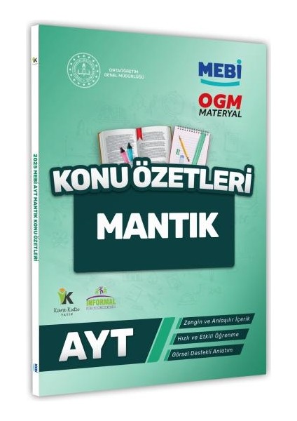 2025 Yks-Ayt Mebi-Ogm Mantık Pratik Konu Özet Kitabı Renkli A4 Boyut Görsel Destekli