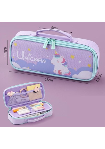 No.3 Tarzı Kevin&sasa El Işleri Unicorn Büyük Kapasiteli Kalem Kutusu Kızlar Için Su Geçirmez Kumaş Sevimli Okul Malzemeleri (Yurt Dışından) fiyatları