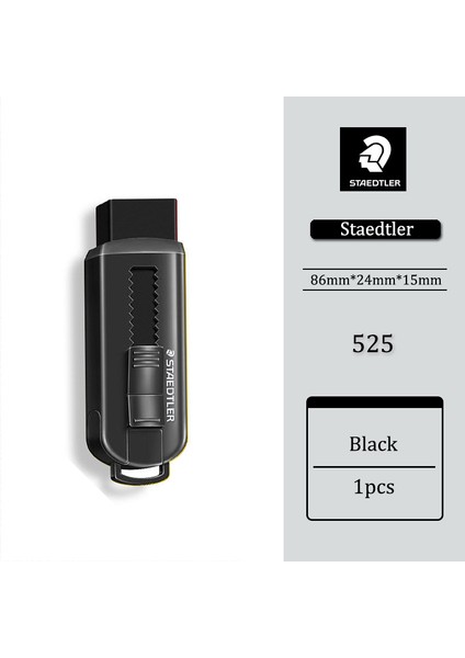Siyah Stil Staedtler Yeni Itme-Çekme Türü Pvc Içermeyen Toksik Olmayan Siyah ve Beyaz Silgi Ilkokul Kalem Özel Silgi (Yurt Dışından)