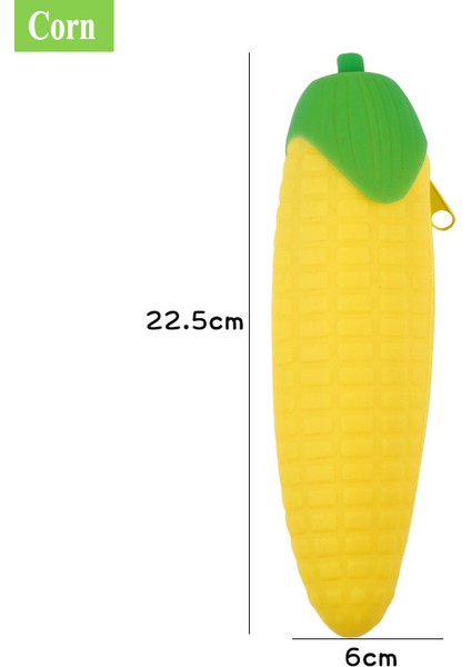 Mısır Tarzı Büyük Kapasiteli Yumuşak Silikon Fermuarlı Kalem Kutusu Patlıcan Bezelye Mısır Sebze Meyve Çocuk Okul Öğrenci Kalem Kırtasiye Depolama Çantası (Yurt Dışından)