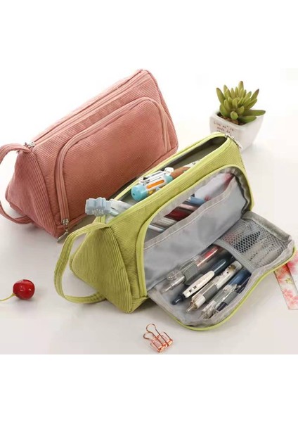 Mavi Gri Tarzı Basit Kalem Kutusu Çanta Poch Kız Kadın Kozmetik Sevimli Yüksek Kapasiteli Kırtasiye Çantası Kawaii Öğrenciler Kalem Kutusu Öğrenci Poch (Yurt Dışından) modelleri