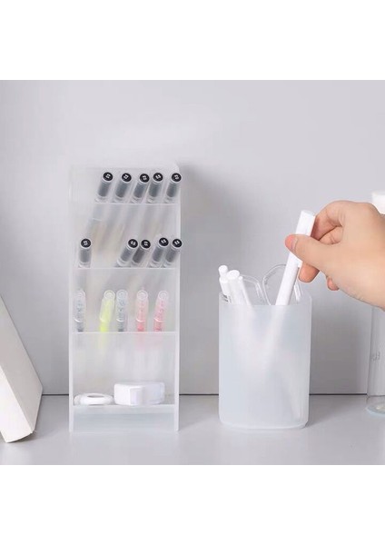 20X5X9CM Stili Kalemlik Masa Düzenleyici Kırtasiye Fırça Standı Aksesuar Masaüstü Kalem Kutusu Makyaj Düzenleyici Depolama Ofis Okul Malzemeleri (Yurt Dışından) fiyatları