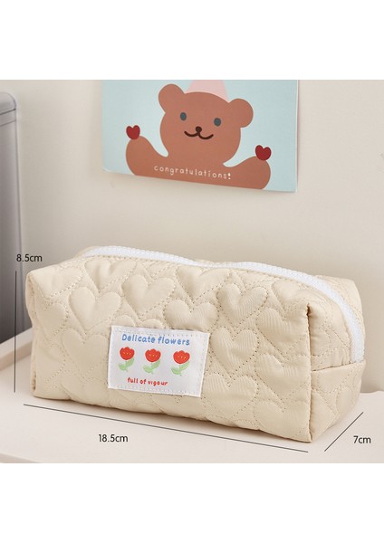 Stil Ol Kalem Kutusu Taşınabilir Kırtasiye Kılıfı Ins Büyük Kapasiteli Öğrenci Kawaii Makyaj Kırtasiye Sevimli Okul Malzemeleri Kumaş Kalem Çantası (Yurt Dışından)