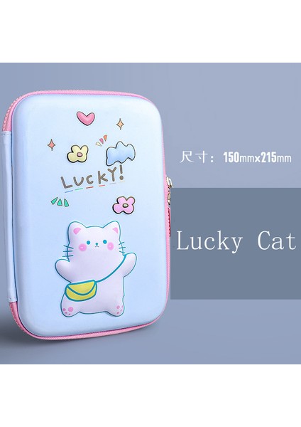 Şanslı Kedi Stili Okul Kızı Için Büyük Kapasiteli 3D Kalem Kutusu Saklama Kutusu Sevimli Pembe Unicorn Karikatür Kalem Çantası Kawaii Kırtasiye Hediyeler Kalem Kutusu (Yurt Dışından)