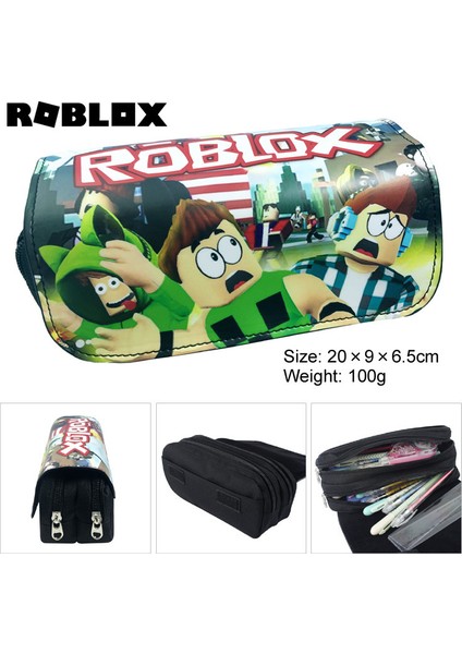 C Stili Robloxing Çift Fermuarlı Büyük Kapasiteli Kalem Kutusu Kawaii Öğrenci Okul Malzemeleri Kılıfı (Yurt Dışından)
