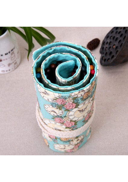 Karışık Renk Stili Delikli Kalemlik Okul Tuval Rulo Kılıf Makyaj Fırça Kalem Saklama Kutusu Okul Ceza Kutusu - (Yurt Dışından) fırsatları