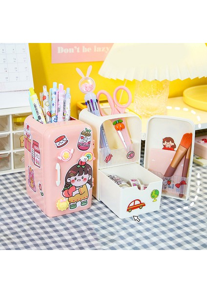 J Tarzı Sevimli Buzdolabı Kalemlik Makyaj Kalemler Depolama Kutusu Yaratıcı Okul Kırtasiye (Yurt Dışından) modelleri