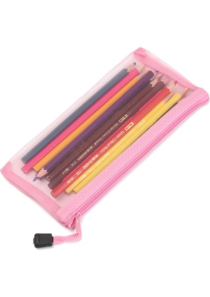 A6-Pembe Tarzı Yeni Basit Şeffaf File Kozmetik Saklama Çantası Net Fermuarlı Kalem Kutusu Naylon Makyaj Çantası Taşınabilir Seyahat Tuvalet Çantası (Yurt Dışından) fırsatları