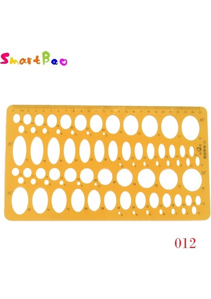 No.12 Tarzı 25 cm Elips Oval Şablon Şablon Sanat Tasarım Çizim Yardım Aracı Derece Okul Matematik Cetveli (Yurt Dışından)