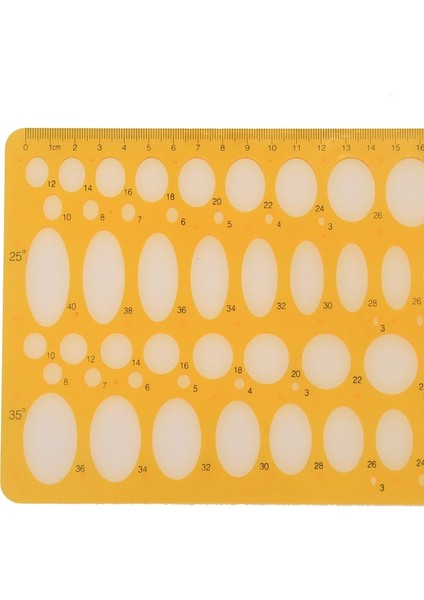 No.12 Tarzı 25 cm Elips Oval Şablon Şablon Sanat Tasarım Çizim Yardım Aracı Derece Okul Matematik Cetveli (Yurt Dışından)