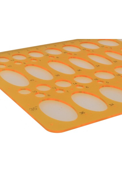 No.12 Tarzı 25 cm Elips Oval Şablon Şablon Sanat Tasarım Çizim Yardım Aracı Derece Okul Matematik Cetveli (Yurt Dışından)