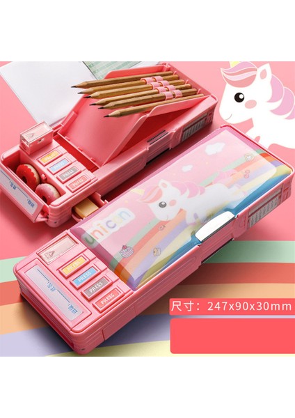Kawaii Tarzı Kawaii Unicorn Okul Malzemeleri Çok Fonksiyonlu Kalem Kutusu (Yurt Dışından)