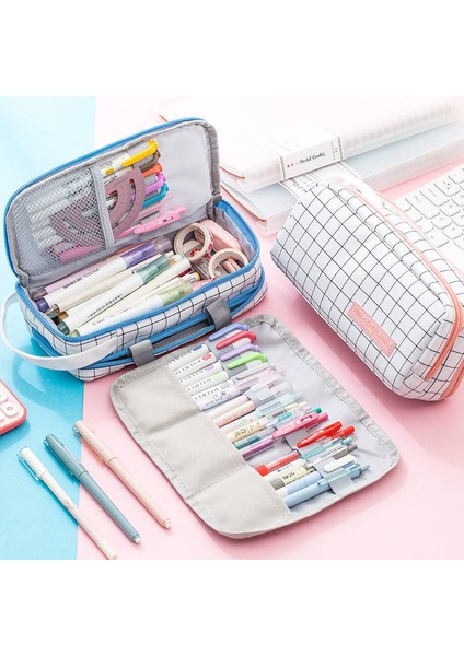 Beyaz Stil Taşınabilir Sevimli Kalem Kutusu Kalem Çantası Tuval Bölünmüş Kalem Hediye Kutusu Kalemlik Sevimli Kırtasiye Okul Malzemeleri Için Estuches Grandes (Yurt Dışından) modelleri