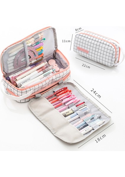 Beyaz Stil Taşınabilir Sevimli Kalem Kutusu Kalem Çantası Tuval Bölünmüş Kalem Hediye Kutusu Kalemlik Sevimli Kırtasiye Okul Malzemeleri Için Estuches Grandes (Yurt Dışından) fırsatları