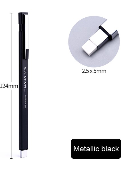 Metalik Siyah Stil 1 Adet Japon Tombow Otomatik Silgi Eh-Kum Kare Başlı Yuvarlak Başlı Süper Ince Kalem Çizim Çizgi Roman Vurgu Silgisi (Yurt Dışından)