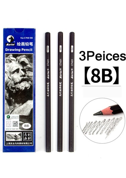 8b x 3 Adet Tarzı Maries Siyah Eskiz Kurşun Kalem Çizim Boyama Hb 2h B 2b 3b 4b 5b 6b 7b 8b 10B 12B 14B Standart Kalem Kırtasiye Sanat Malzemeleri (Yurt Dışından)